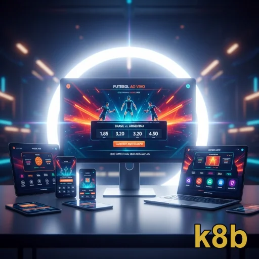 Tela mobile da k8b com acesso seguro e navegação clara